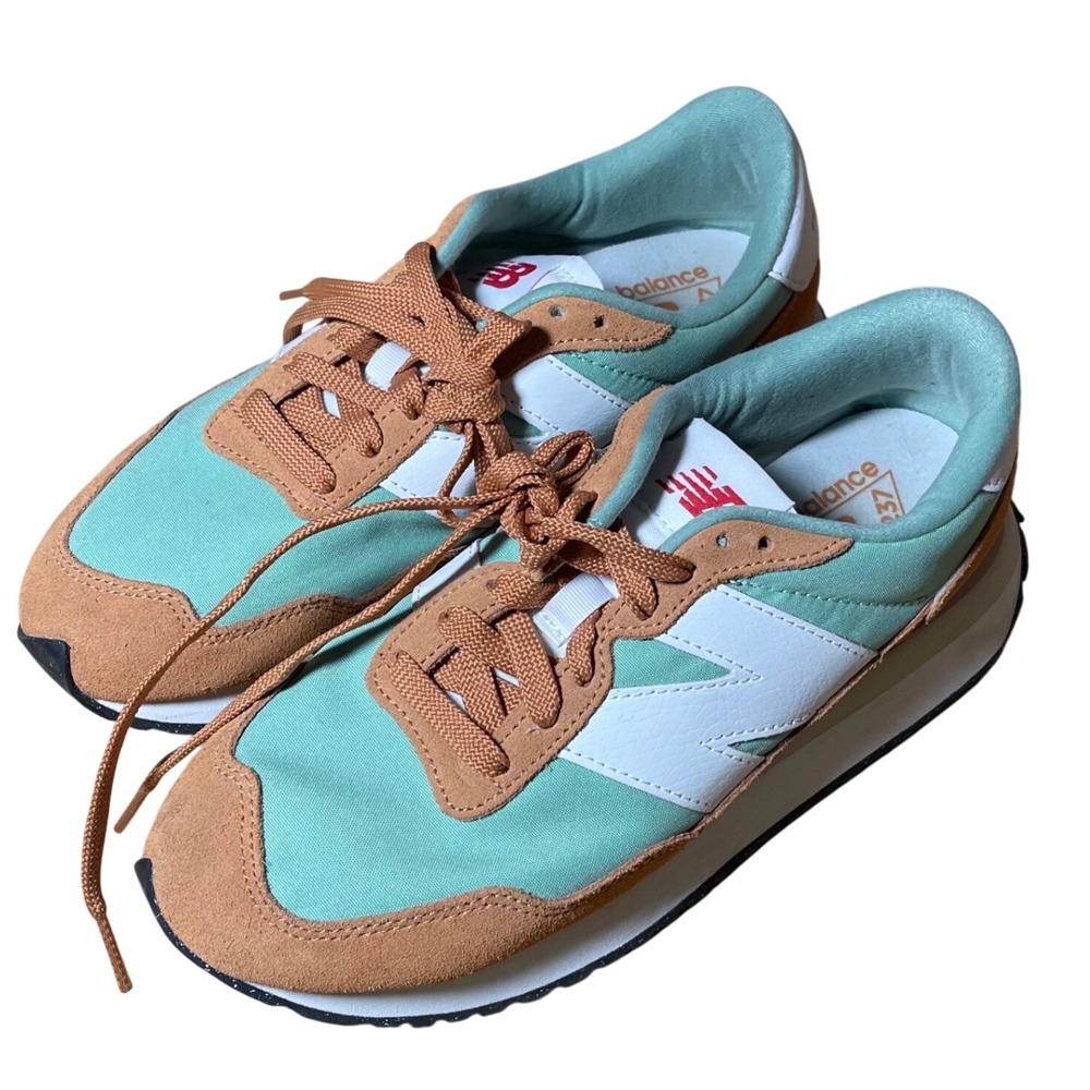 New Balance 237 Womens Mint Green Tan Suede Sneakers WS237IB Size 8.5 - Picture 1 of 6